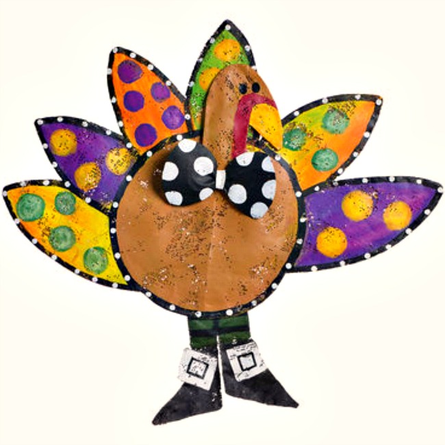 colorful turkey door hanger