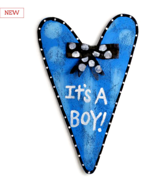 Baby Boy Heart Door Hanger From Silvestri Screenings By Artist Peri 2020180029 Baby Boy Heart Door Hanger New