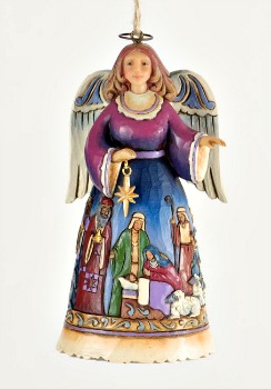 Angel Wrap Around Nativity Hanging Ornament