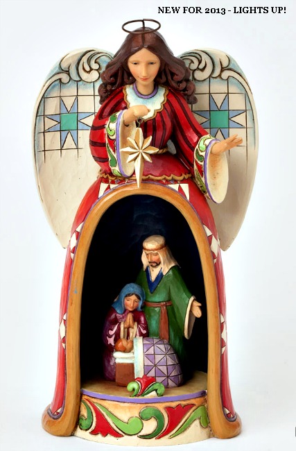 Angel Figurine with Lighted Holy Family Scene**SOLD OUT**