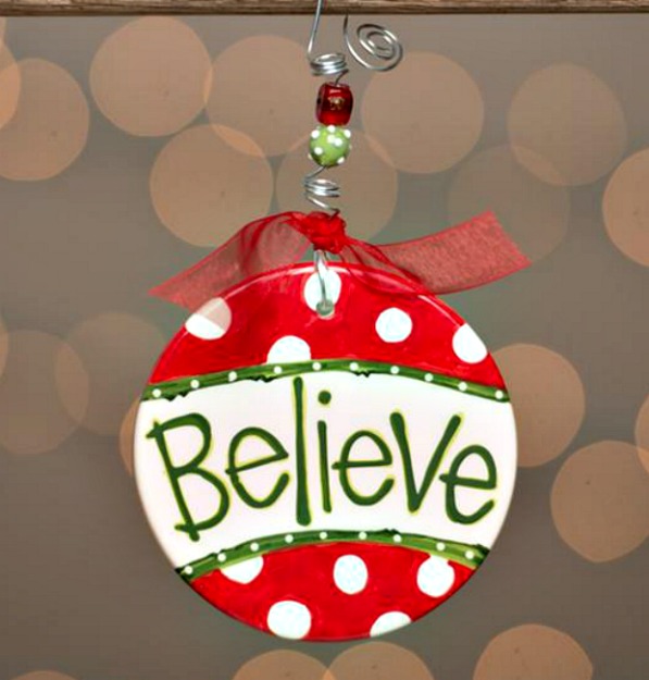 Believe with Polka Dots Flat Ornament **SOLD OUT**