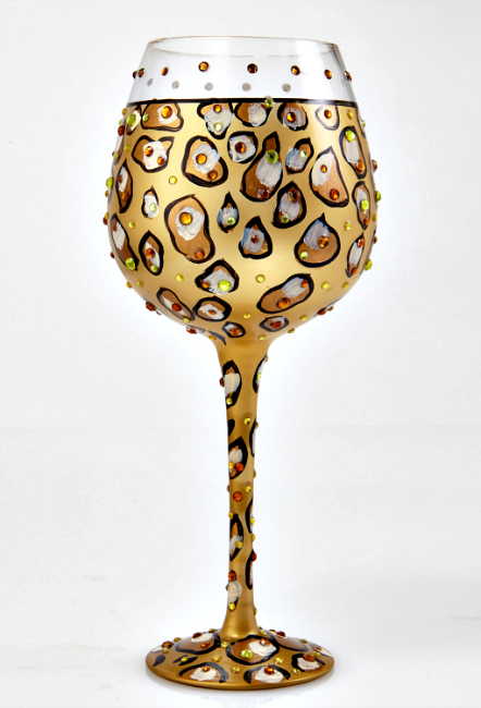 Bling Leopard Wine Glass by Lolita from Enesco