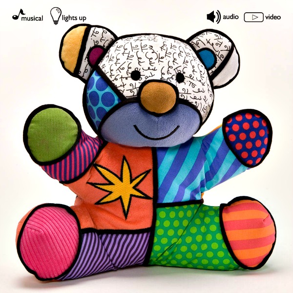 Britto Plush Canvas Musical Christmas Bear