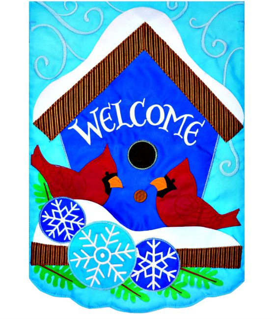 Cardinal Winter Applique Mini Garden Flag**NEW**