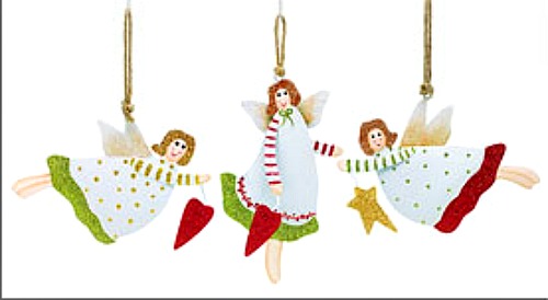 Tin Angel Christmas Ornaments