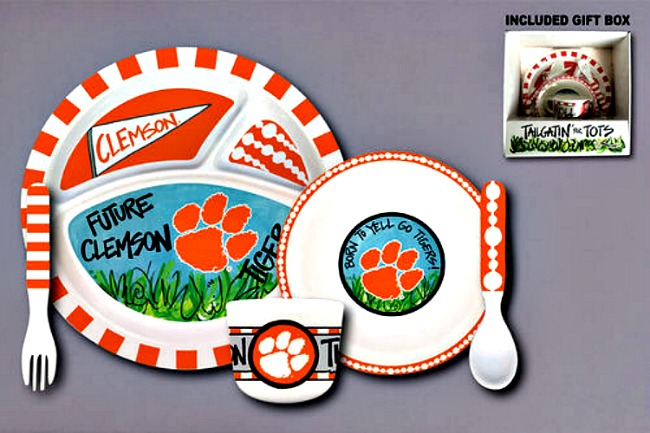 Clemson Tigers Tailgatin' for Tots Dinnerware Set **NEW**