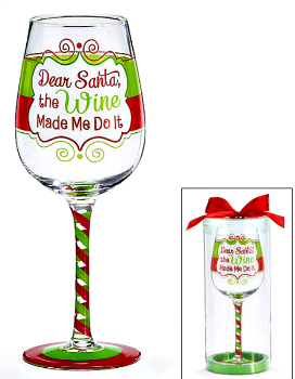 Dear Santa the Wine Made Me Do It Christmas Wine Glass**SOLD OUT**