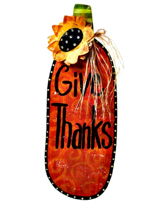 Give Thanks Pumpkin Door Hanger