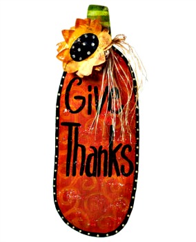 Give Thanks Pumpkin Door Hanger