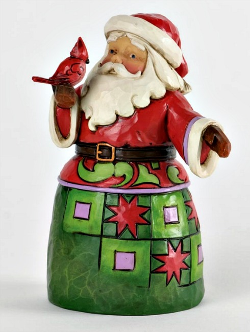 Festive Friends - Pint-Sized Santa with Cardinal Figurine **SOLD OUT**