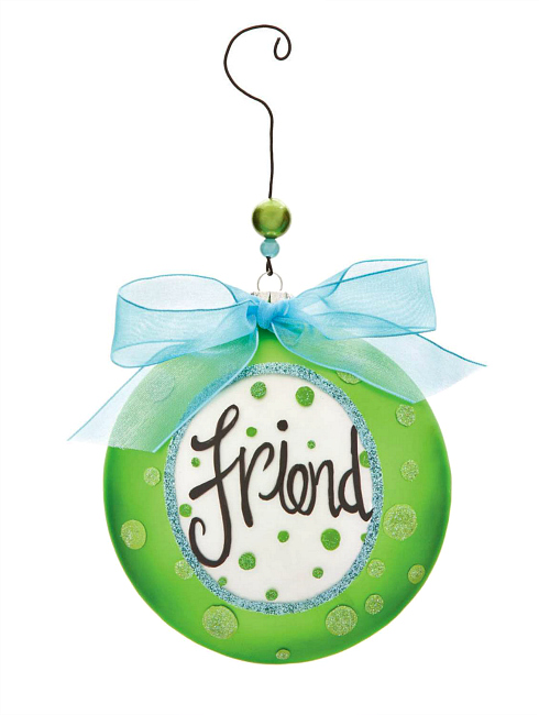 Friend Message Glass Disk Ornament