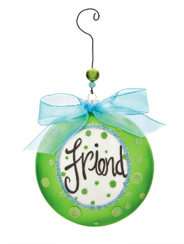 Friend Message Glass Disk Ornament