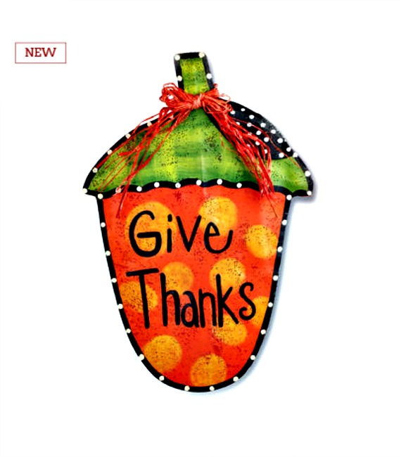 Give Thanks Acorn Door Hanger **SOLD OUT**