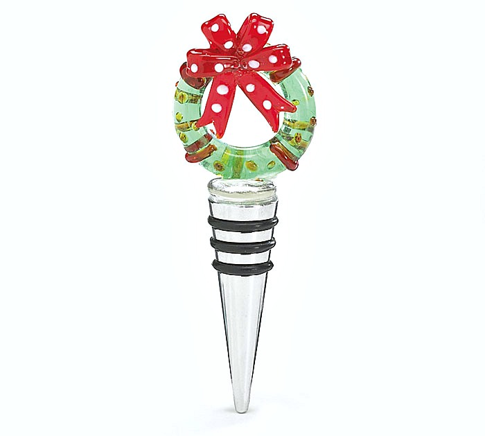 Glass Wreath Wine Stopper