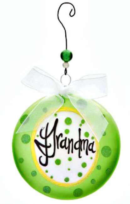 Grandma Message Glass Disk Ornament