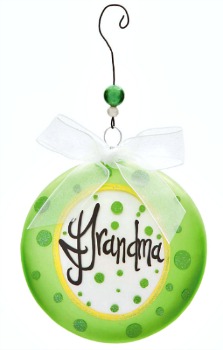 Grandma Message Glass Disk Ornament