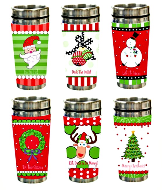 Christmas Baking Stainless Steel Tumbler Travel Mug // Merry Christmas,  Party Gift, Holiday Season, Holidays, Baking Supplies, Cookies 