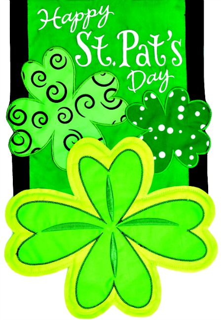Happy St. Pat's Day Applique Mini Garden Flag **NEW**