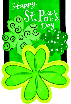 Happy St. Pat's Day Applique Mini Garden Flag **NEW**