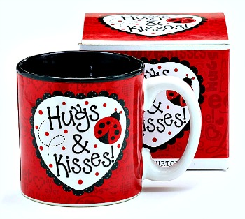 Valentine's Day Mug| Cupids D4elivery Co. , Bringing Loads of Love.  Smiles-Hugs-Kisses with a pink rusty like old truck filled with hearts