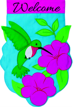 Hummingbird Applique Mini Garden Flag **NEW**