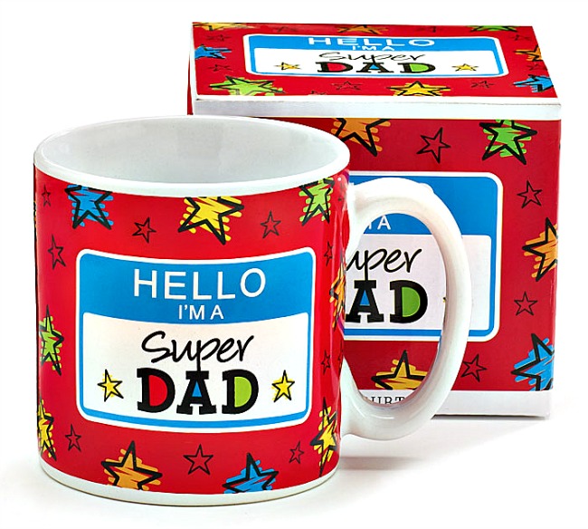 Hello I'm a Super Dad Mug by Burton & Burton