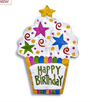 LIT Happy Birthday Cupcake Door Hanger SOLD OUT