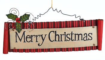 Merry Christmas Tin Wall Hanging