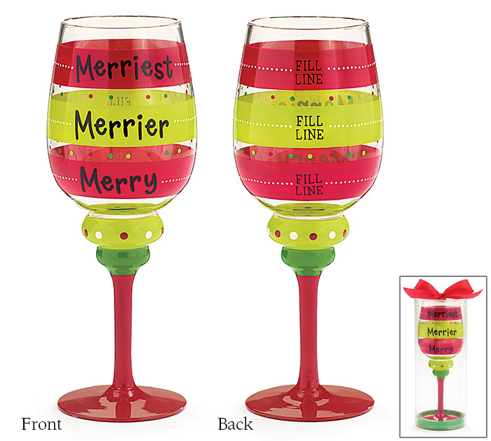 Merry Merrier Merriest Wine Glass **SOLD OUT**