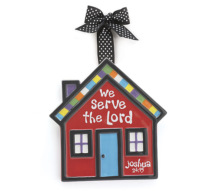 Large We Serve the Lord House Adornment