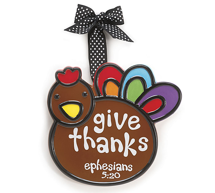 Small "Give Thanks" Turkey Adornment