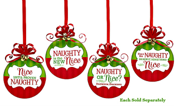 Naughty or Nice Message Wooden Ornaments **NEW**