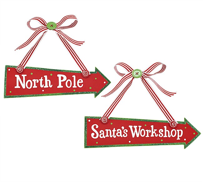 Wood "North Pole" and "Santa's Workshop" Ornaments**SOLD OUT**