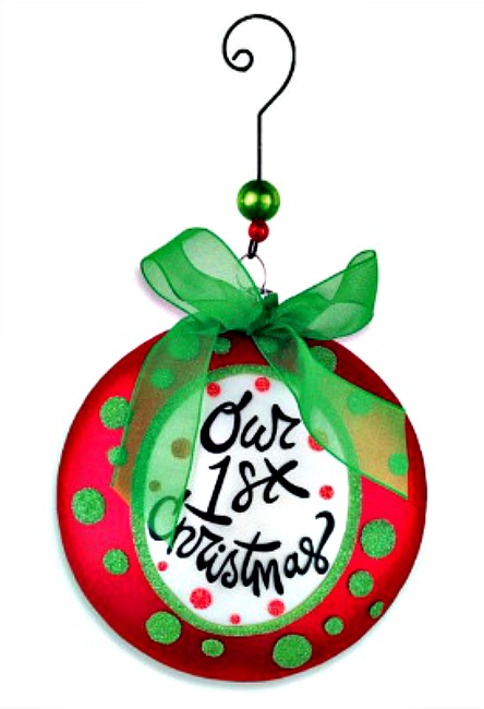 Our 1st Christmas Glass Disk Ornament