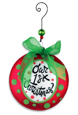 Our 1st Christmas Glass Disk Ornament