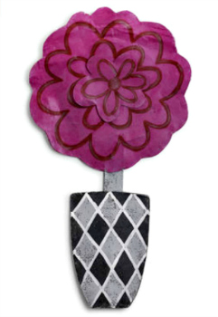 Pink Flower in Gray Pot Door Hanger **SOLD OUT**