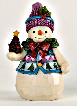 Pinecones and Holly Pint Sized Snowman Figurine **SOLD OUT**