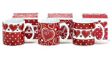 Red & White Hearts Mug by Burton & Burton