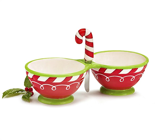 Christmas Dip/Relish Server w/Spreader