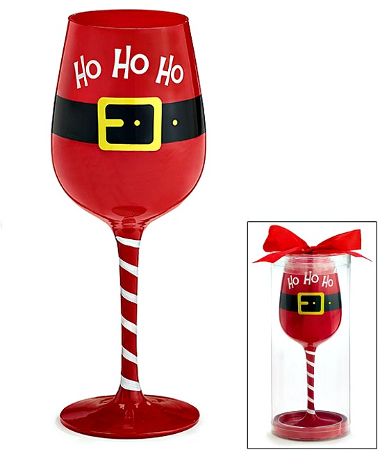 Santa Belt Ho Ho Ho Wine Glass**SOLD OUT**