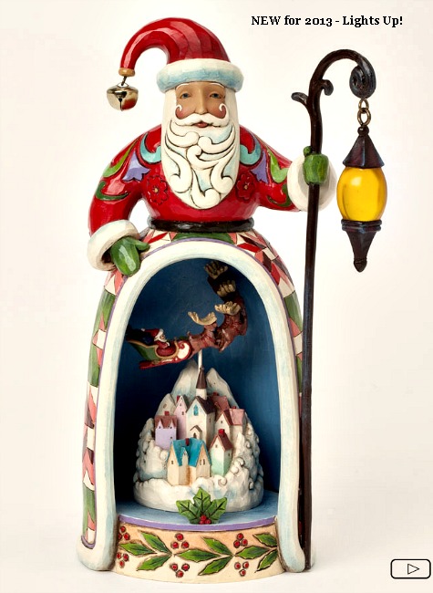 Santa Figurine with Lighted Village Scene **SOLD OUT**