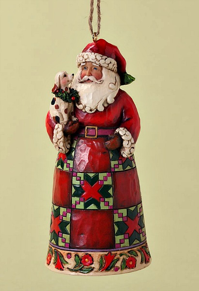Santa with Puppy Hanging Ornament **SOLD OUT**