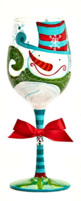 Mr. Snowman Wine Glass