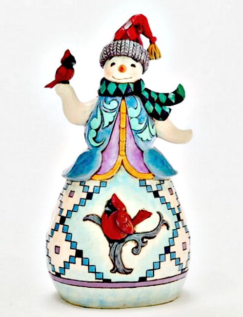 Snowman with Cardinal Figurine by Jim Shore Heartwood Creek **NEW**