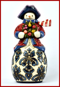 Herald the Holiday Williamsburg Damask Snowman Figurine **SOLD OUT**